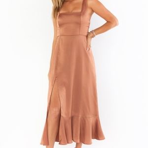 Show Me Your Mumu Claire Midi Dress Copper XL